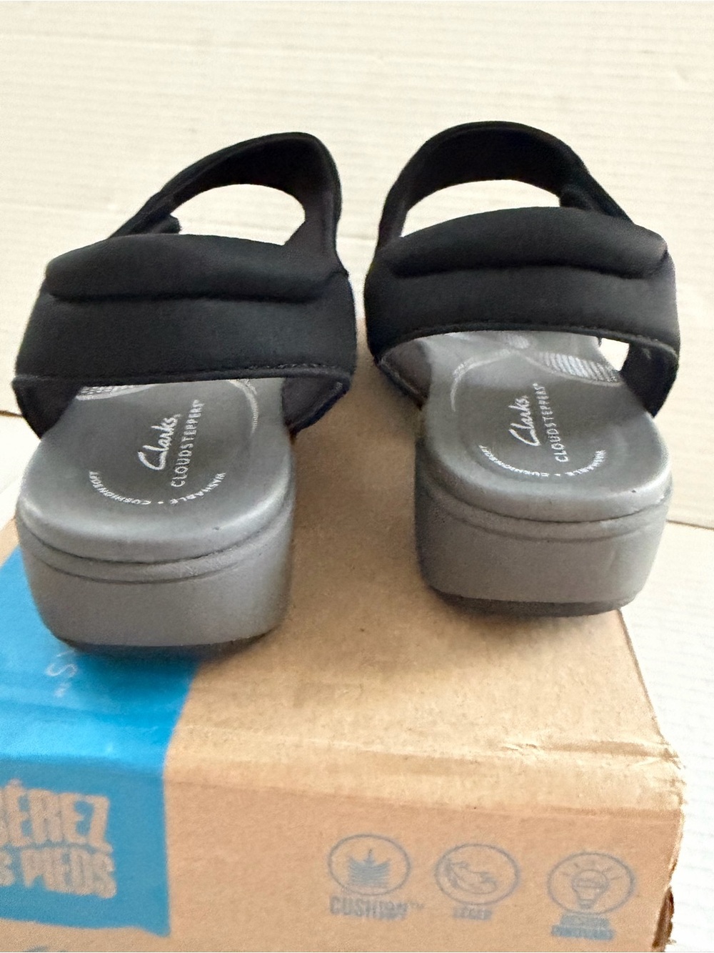 Clarks Breeze Rae Sara Ankle Strap black cushioned Sandals Women’s Size 7.5 NEW - Picture 4 of 7